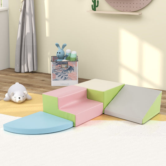 4-Piece Climb and Crawl Foam Block Play Set for Infant Baby-Colourful
