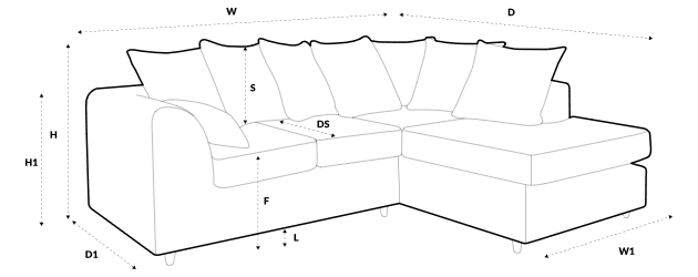Dorota II Fabric Corner Sofa - Dark Grey