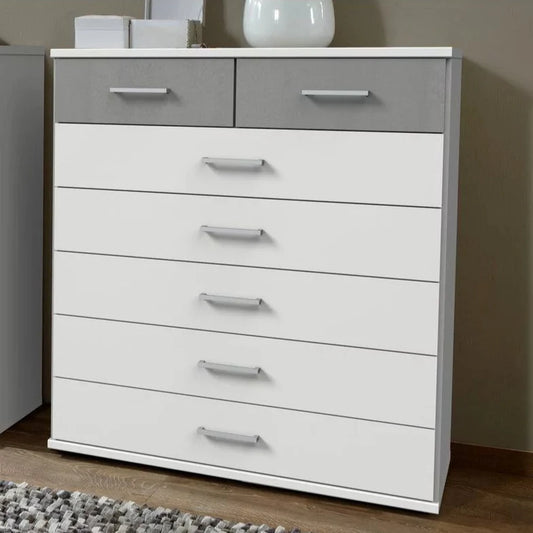 White Chest of Drawers COMODO Medium Chest, 7 Drawers