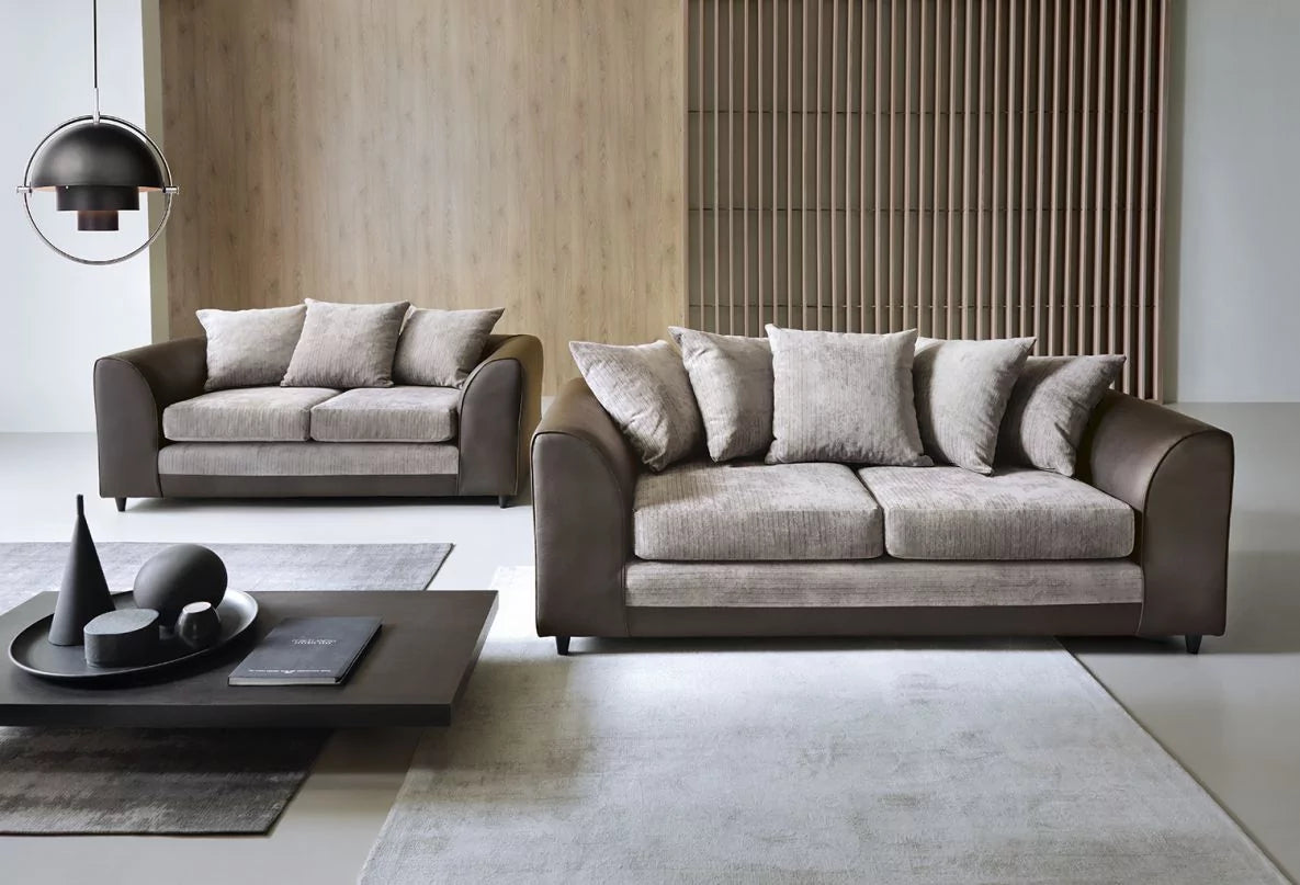 Linacre 2 Seater Sofa - Brown and Beige