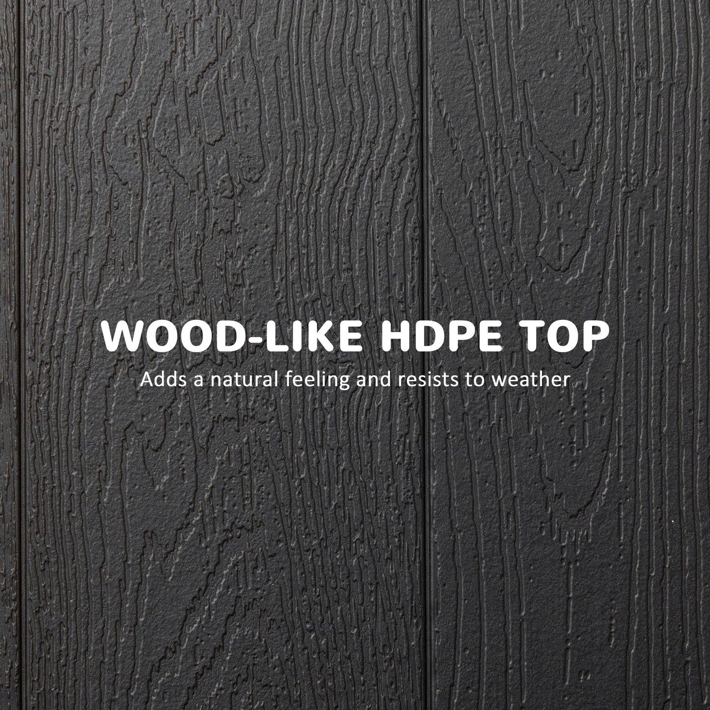 Outsunny Folding Garden Dining Table for 6, Rectangular Outdoor Dining Table with HDPE Tabletop, Foldable Garden Table with Steel Frame for Balcony, Porch, Charcoal Grey