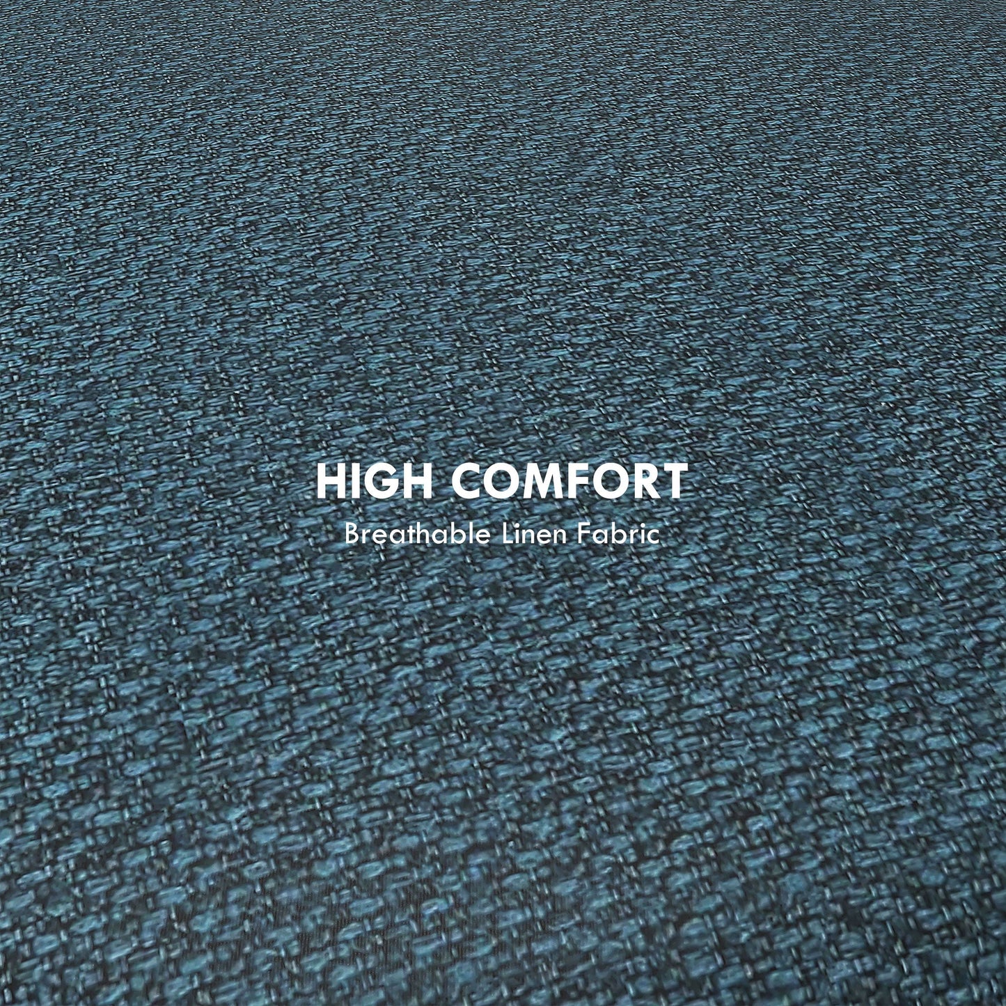 HOMCOM Round Linen-Look Storage Ottoman - Blue