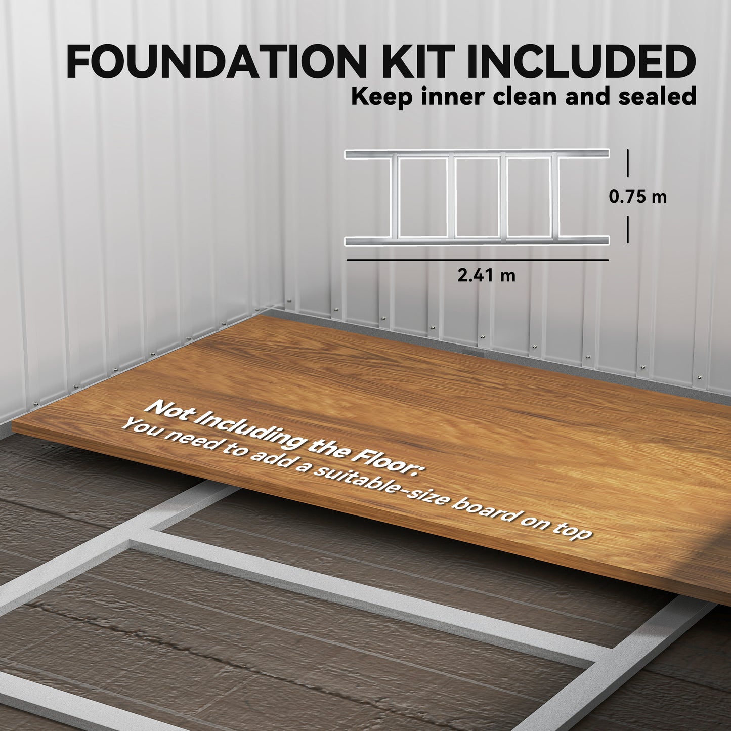 Outsunny 8.5 x 6ft Storage Shed Galvanised Steel Garden Shed, Metal Shed with Foundation Kit, Window, Lockable Wide Doors and Air Vents for Outdoor Patio, Light Grey