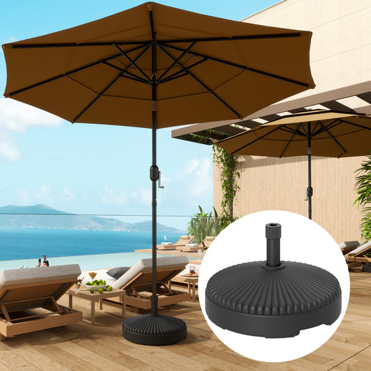Outsunny Garden Parasol Base Holder, 28kg Sand Filled, 23kg Water Filled, Sun Umbrella Base, Φ55 x 30H cm Black