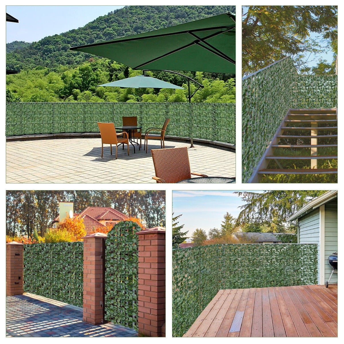 Artificial Ivy Privacy Fence Wall Screen with Zip Ties-150X240CM