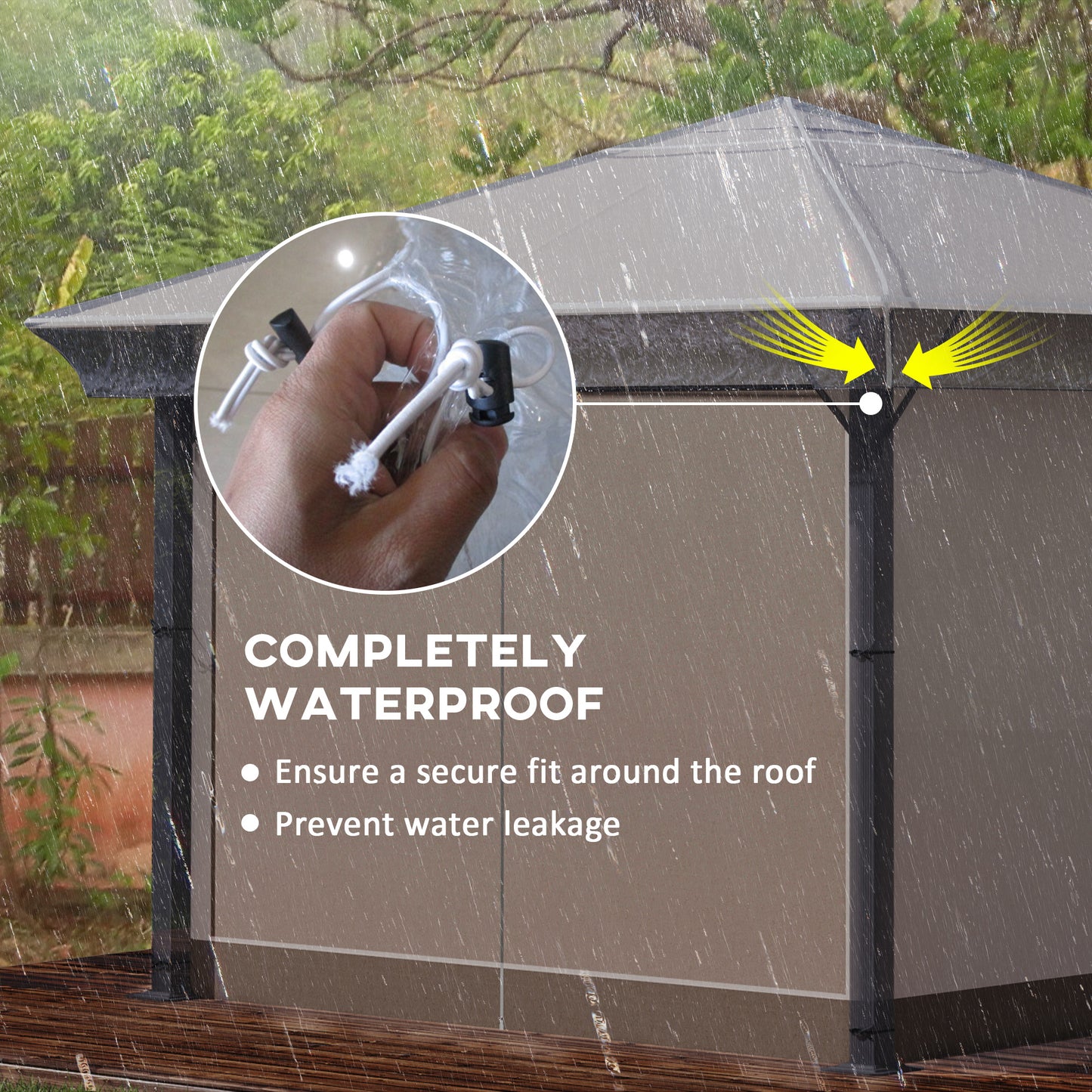 Outsunny 3 x 3 (m) Gazebo Protective Cover, Waterproof Cover for Gazebo, Canopy, and Tent