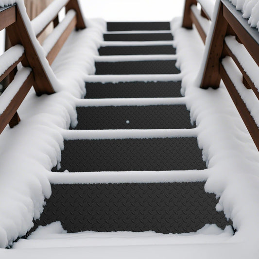 Heated Outdoor Mat with Non-Slip Rubber and Leak-Proof Plug-Black