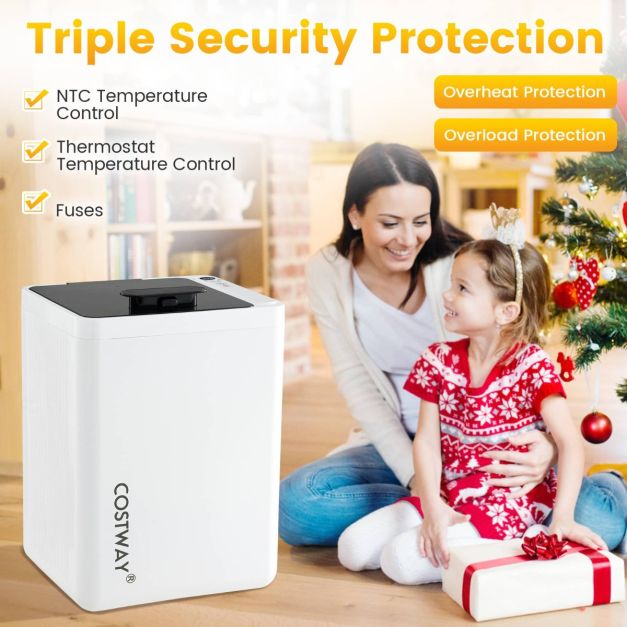 Home Towel Warmer with 0-90Min Timer and Overheat Protection-White