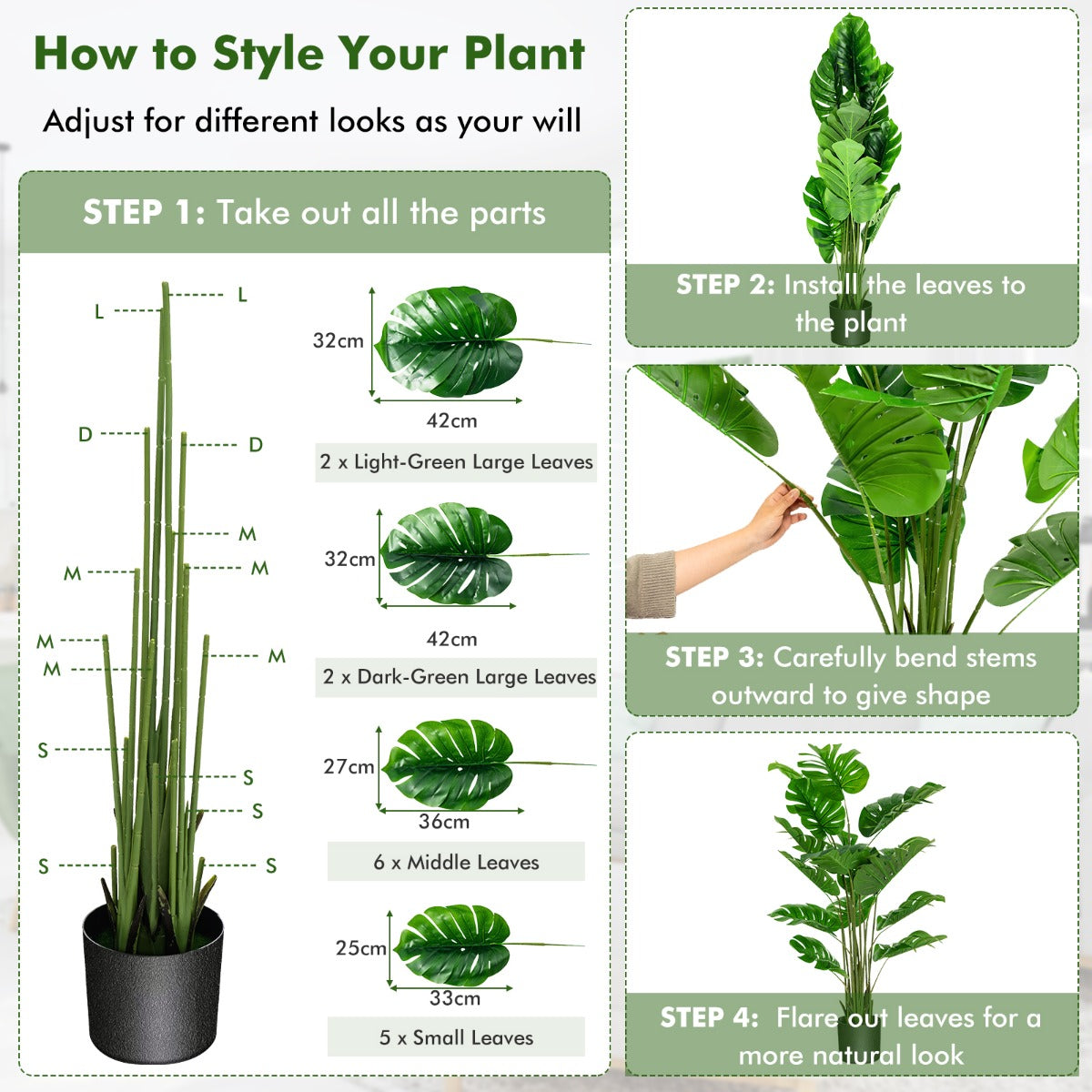 152cm Artificial Monstera Plants for Indoor Decoration-1.5M