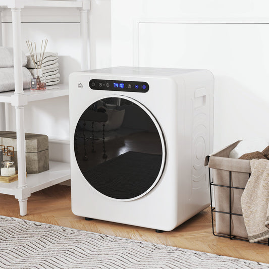 HOMCOM 4kg Compact 40-60℃ Tumble Dryer - White