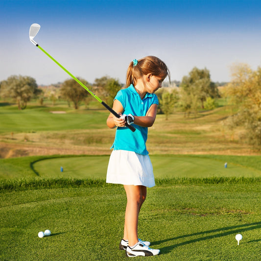 Individual Gold Club for Kids with Fiberglass Shaft and Headcover-Green