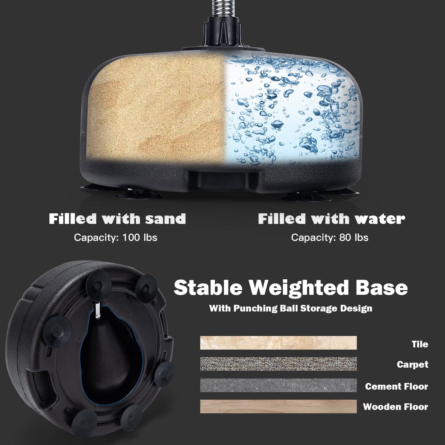 Adjustable Freestanding Punching Bag with Boxing Gloves-Red