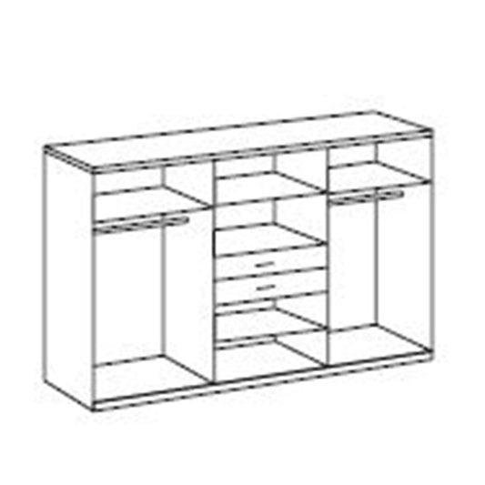 DAKAR 6 Door Wardrobe White and Graphite 270cm