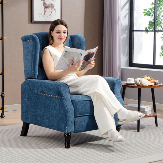 HOMCOM 150 Reclining Vintage Armchair, with footrest, Royal Blue