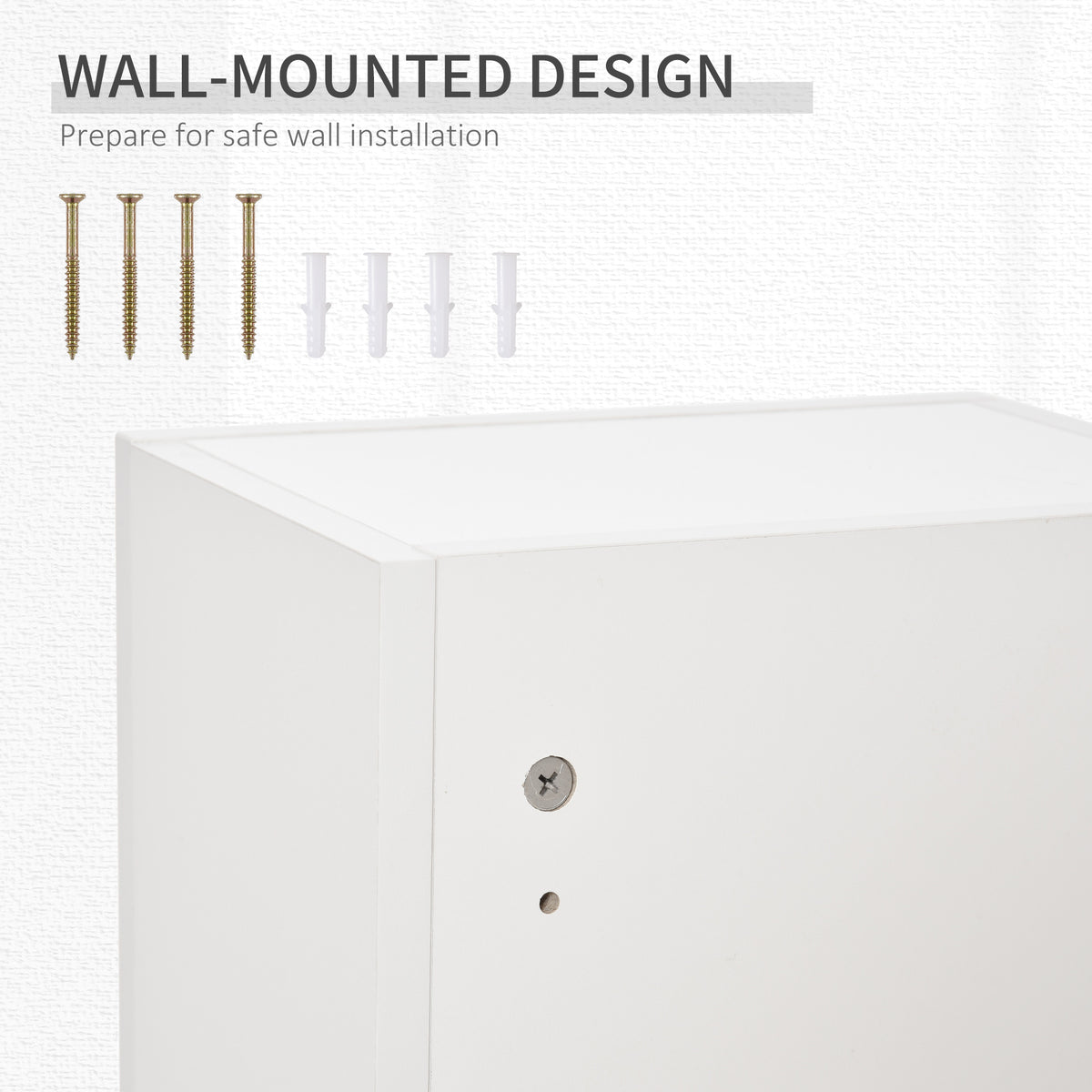 kleankin Wall Mounted Medicine Cabinet, First Aid Cabinet with Adjustable Shelves, Lockable with 2 Keys, White