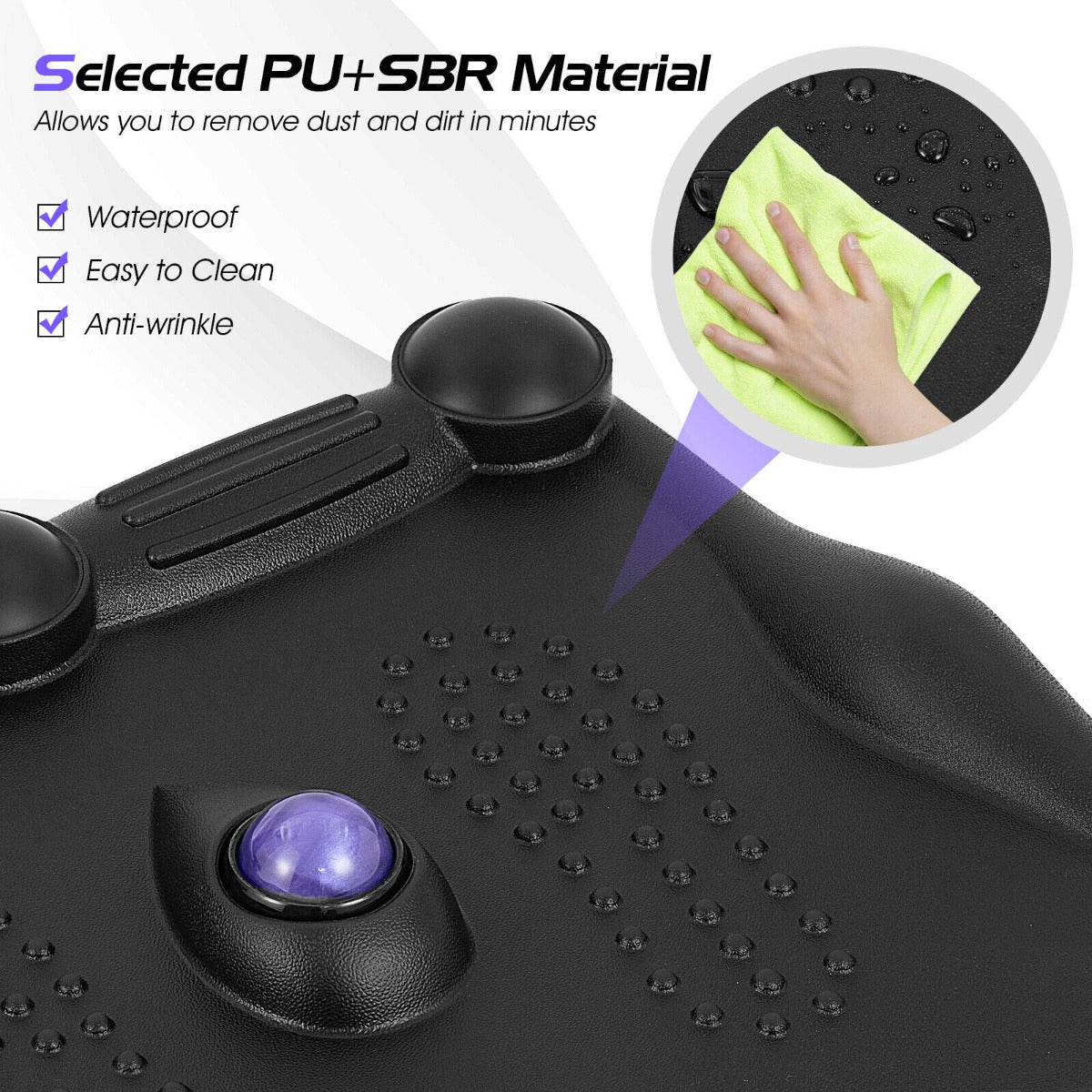 Ergonomic Anti Fatigue Mat with Rolling Massage Ball and Points-Black