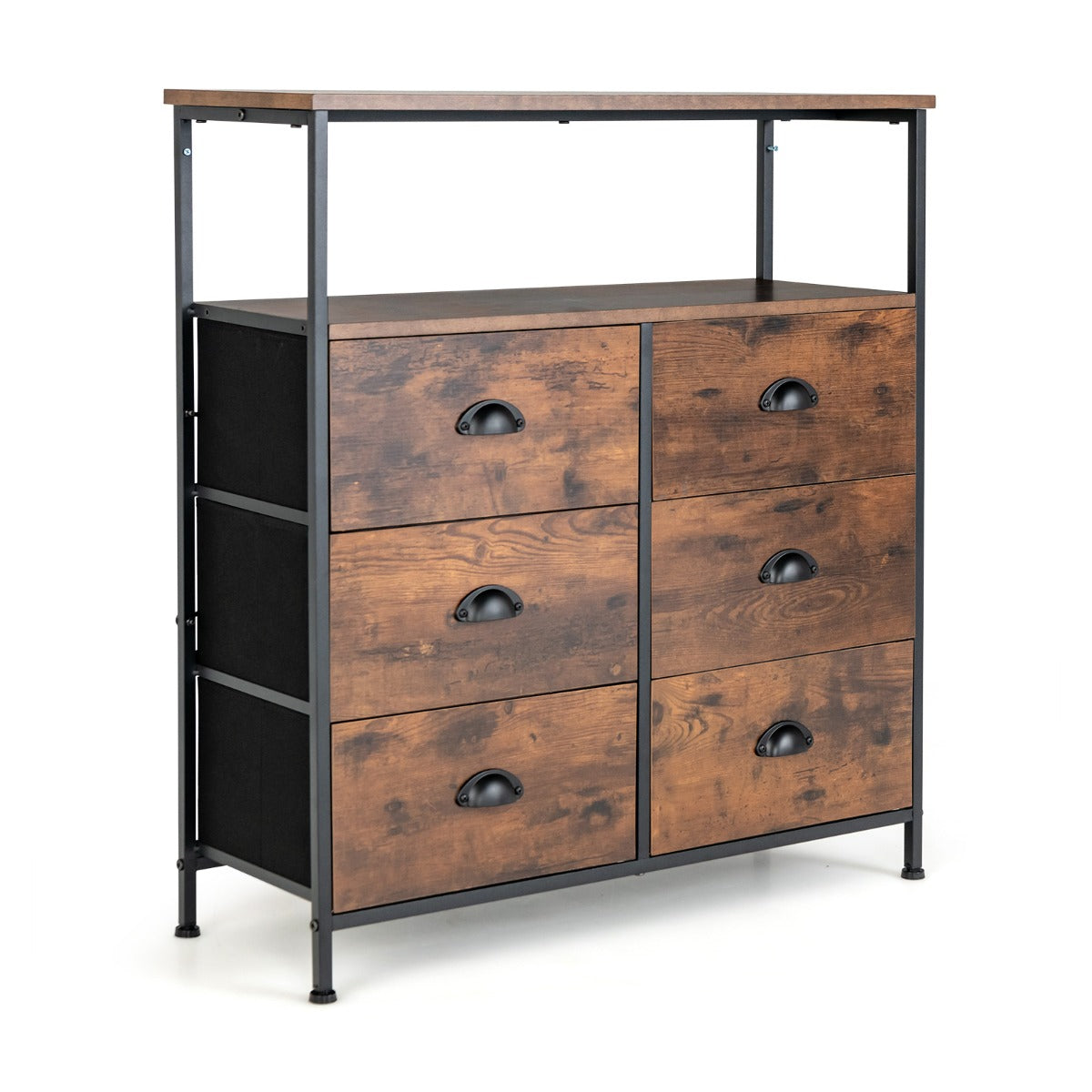 Drawer Dresser with 6 Removable and Foldable Fabric Drawers