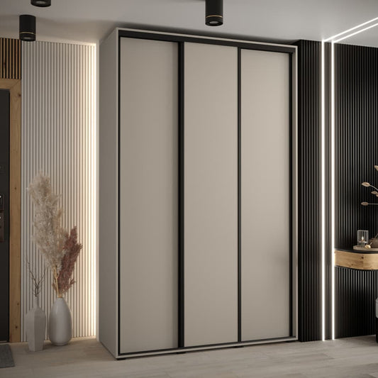 Modern wardrobe with sliding doors in a stylish room setting