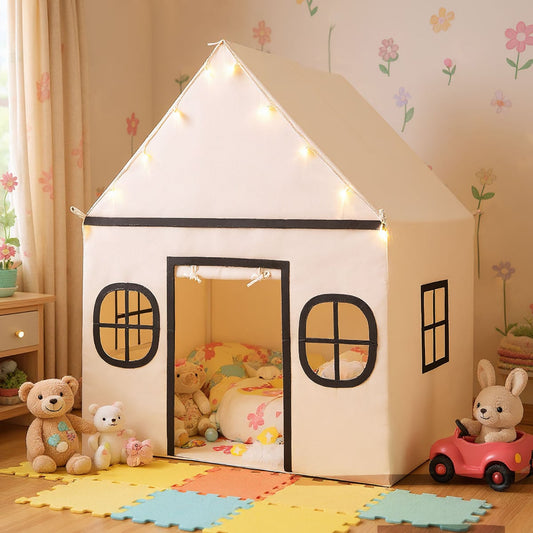 Kids Play Tent Large Playhouse Indoor Play Tent-Beige