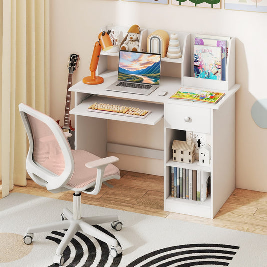 Kids Study Desk Multifunctional Student Desk-White