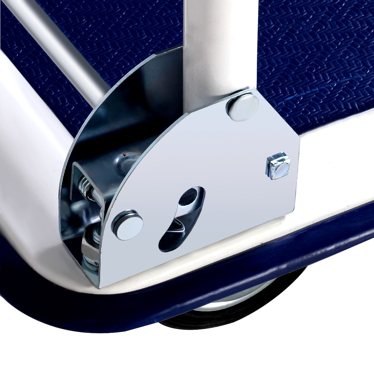 Foldable transport trolleys with a load capacity of up to 150 kg, platform trolleys with 360° swivel casters and handle, blue