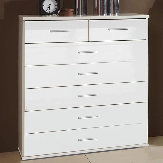 White Chest of Drawers CALLISTO Medium Chest, 7 Drawers