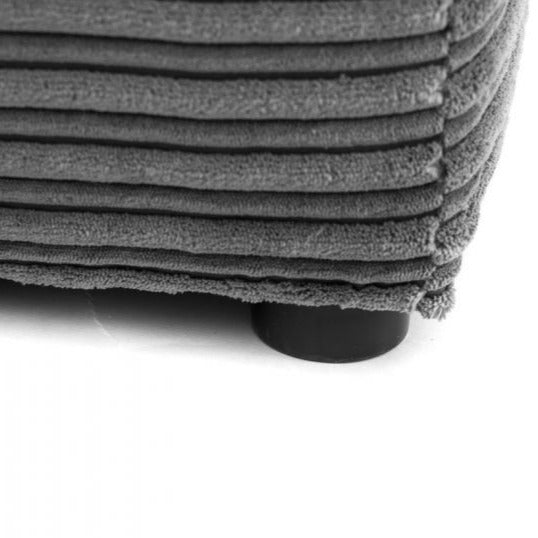 Porto Jumbo Cord Footstool - Black