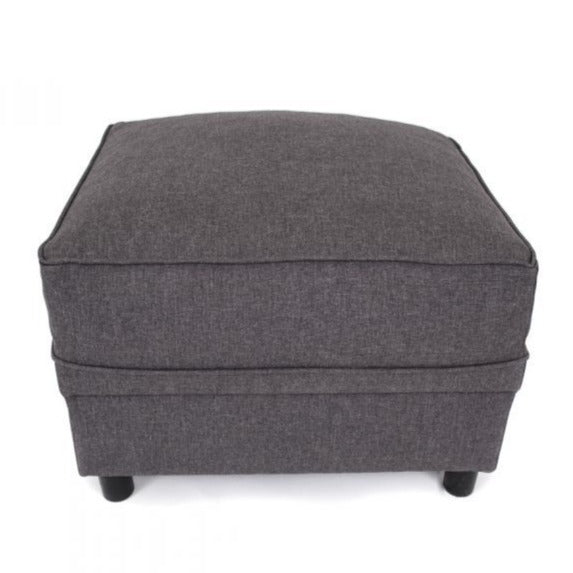 Dorota II Fabric Footstool - Dark Grey