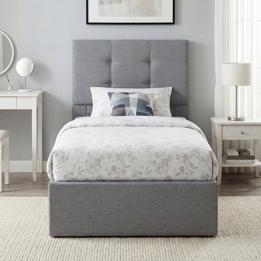 HOMCOM 3ft Single Ottoman Bed with Gas Lift Storage - Grey