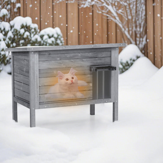 Outdoor Insulated Cat House with All-Round Insulated Styfoam-Dark Grey