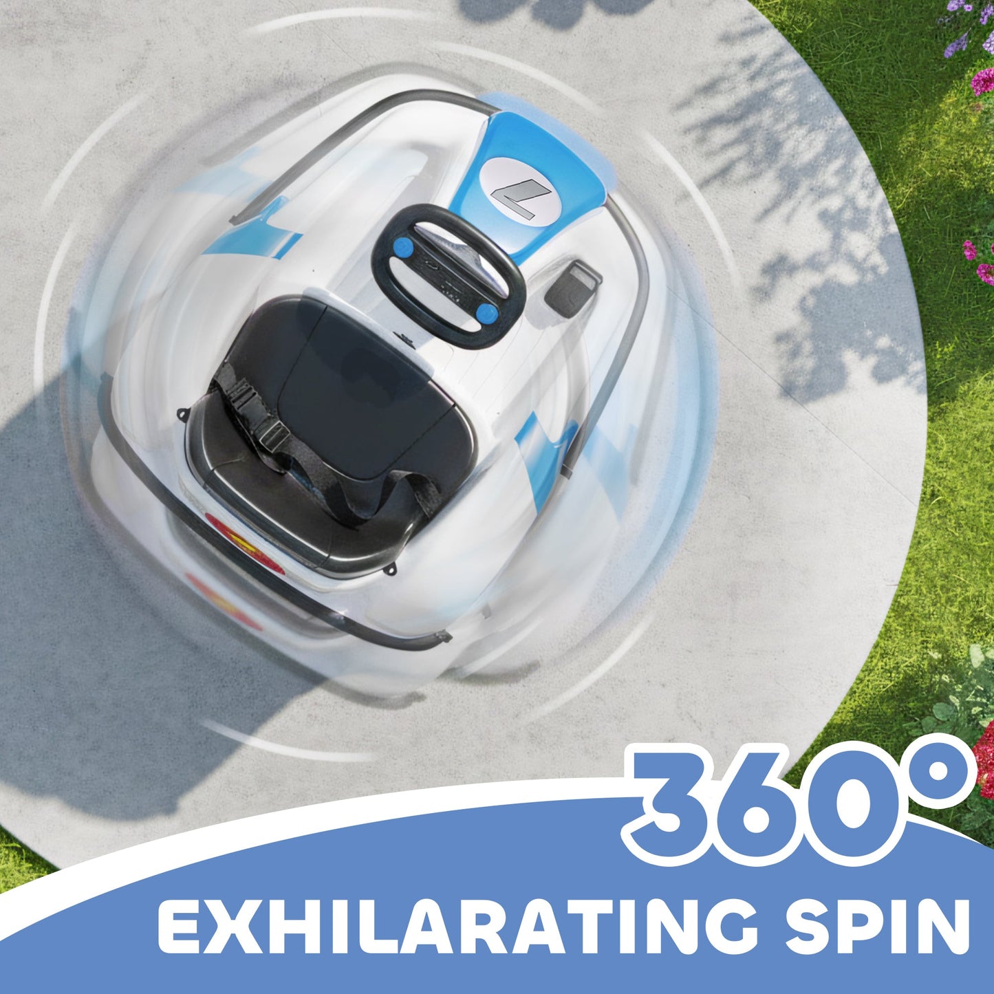 AIYAPLAY Kids Bumper Car with 360-Degree Rotation, 6V Electric Ride On Car with Music and Horn for 3-8 Years Old, Blue