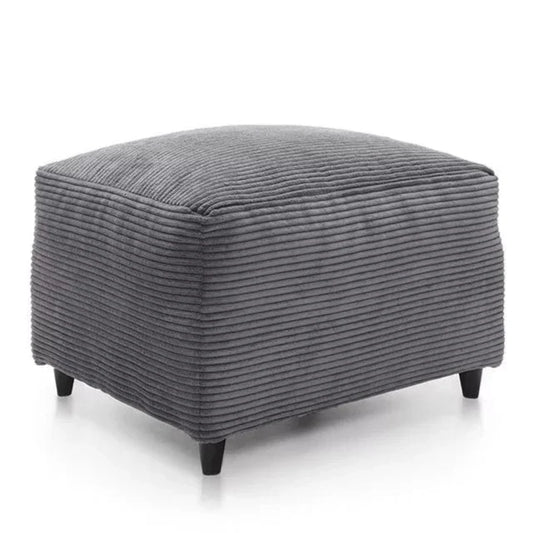 Jasmine Jumbo Cord Footstool - Grey