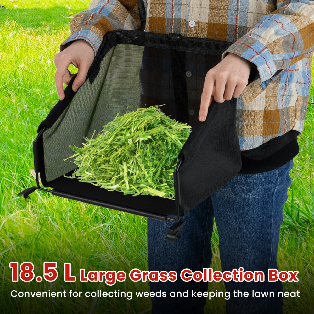 Manual Grass Sweeper with 30cm Cutting Width-Red