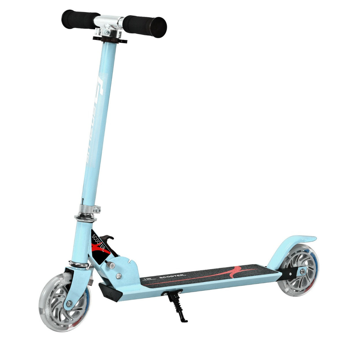 Kids Aluminum Folding Stunt Scooter with LED Wheels-Navy