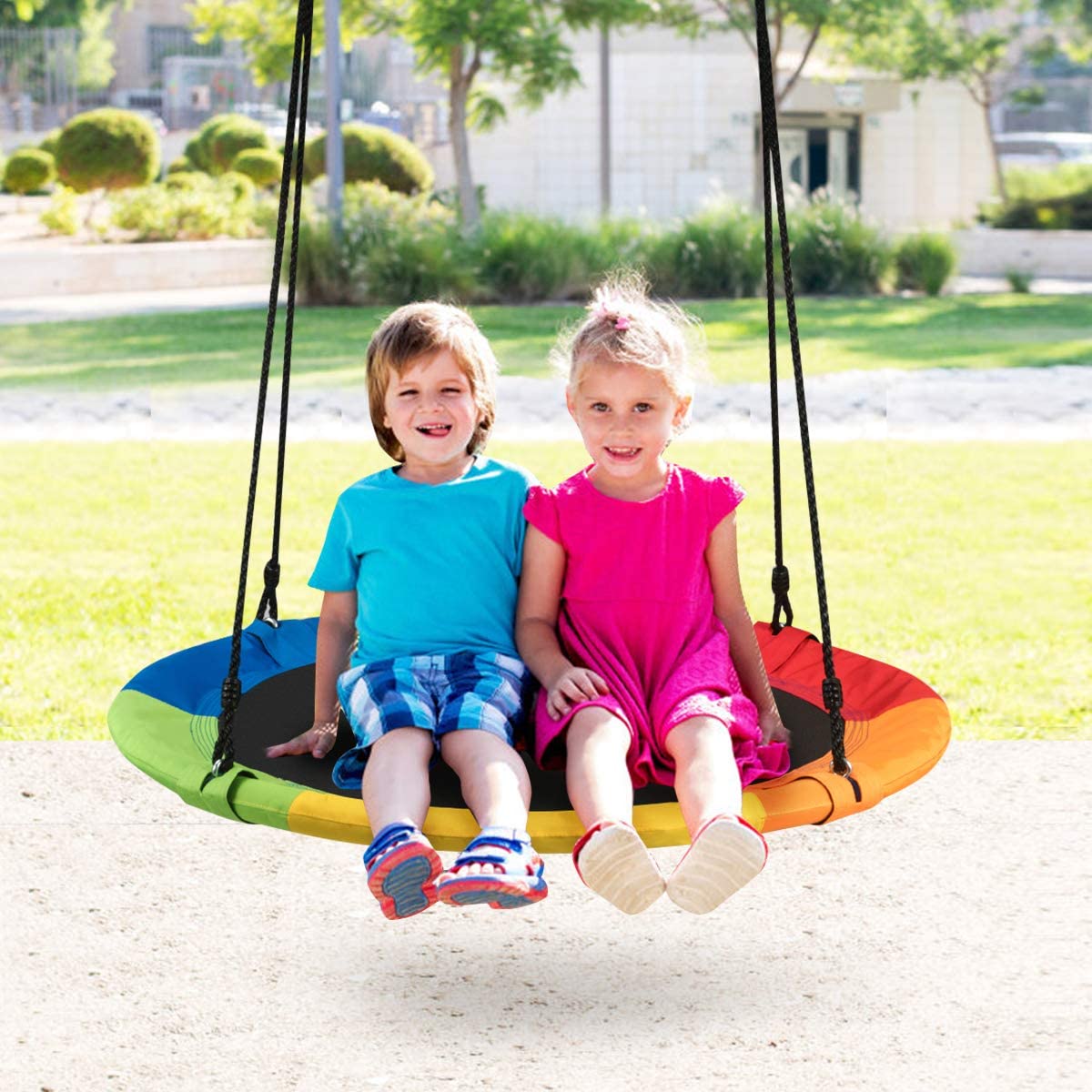 Child's Multi-Coloured Swing with Adjustable Height