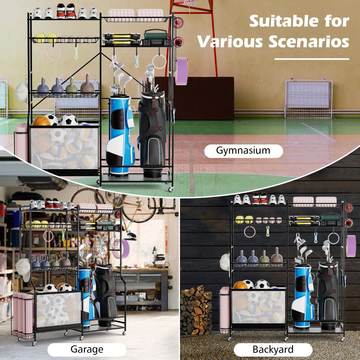 Sports Equipment Organizer for Garage