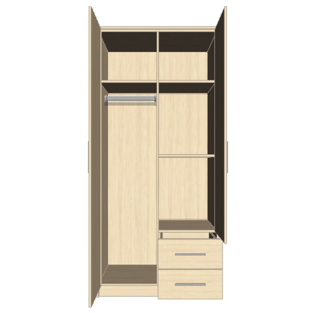 WINSTEAD 2 Door Mirrored Wardrobe Dark Green 90cm