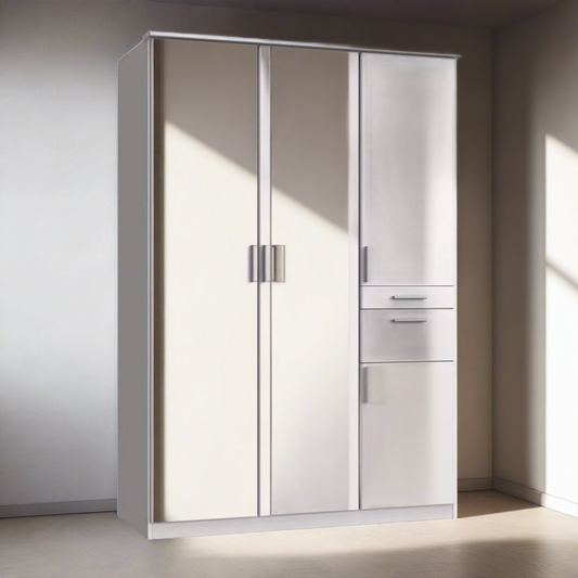 KODERA 3 Door Wardrobe White 135cm