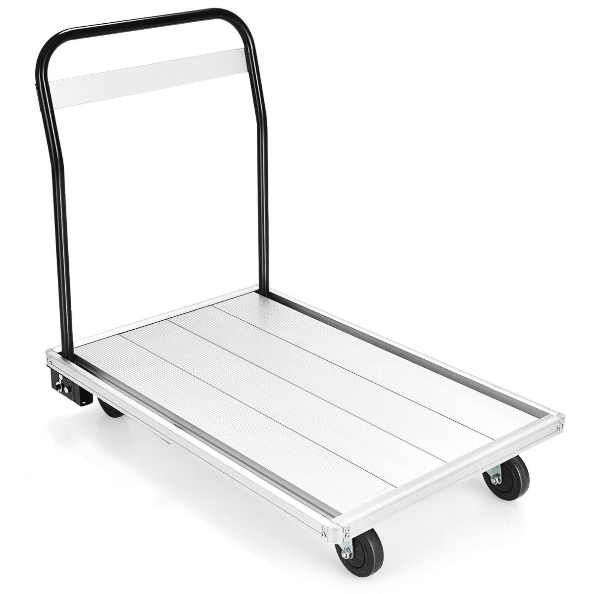Folding Aluminum Alloy Platform Truck with 4 TPR Wheels and Handle