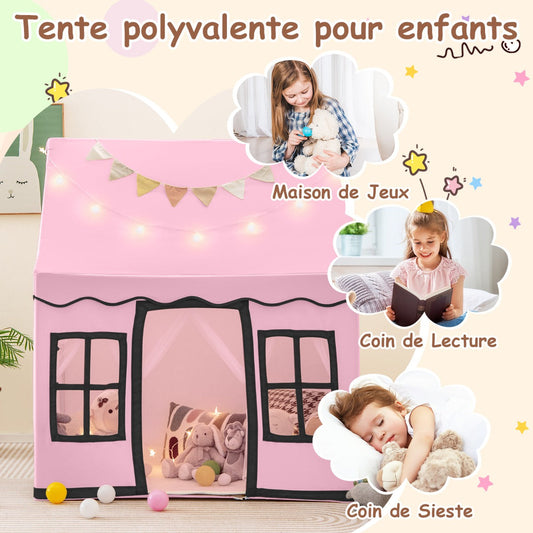 Indoor Kids Play Tent with Star Lights for Children Boys Girls Gift-Pink