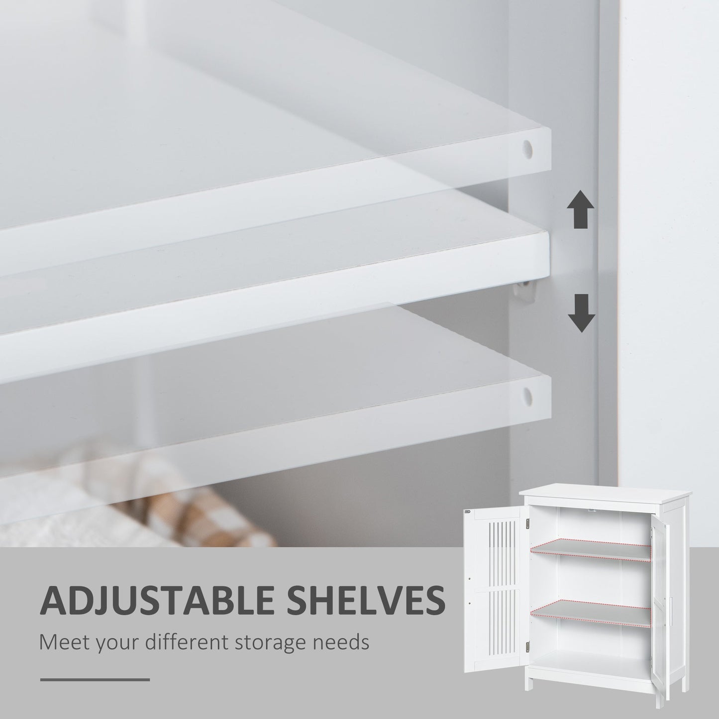 kleankin Modern Bathroom Floor Cabinet - White