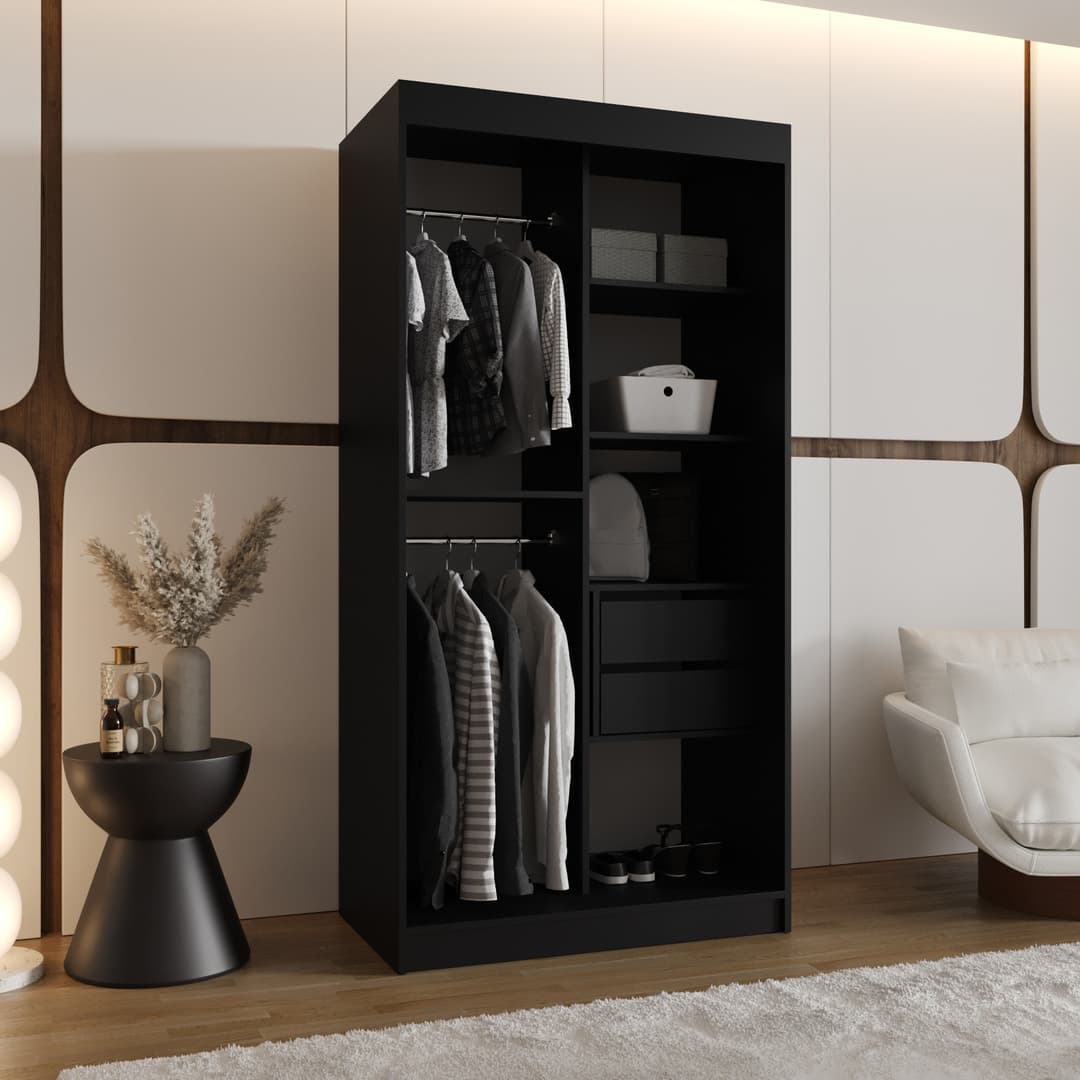 Moka Sliding Door Wardrobe 100cm