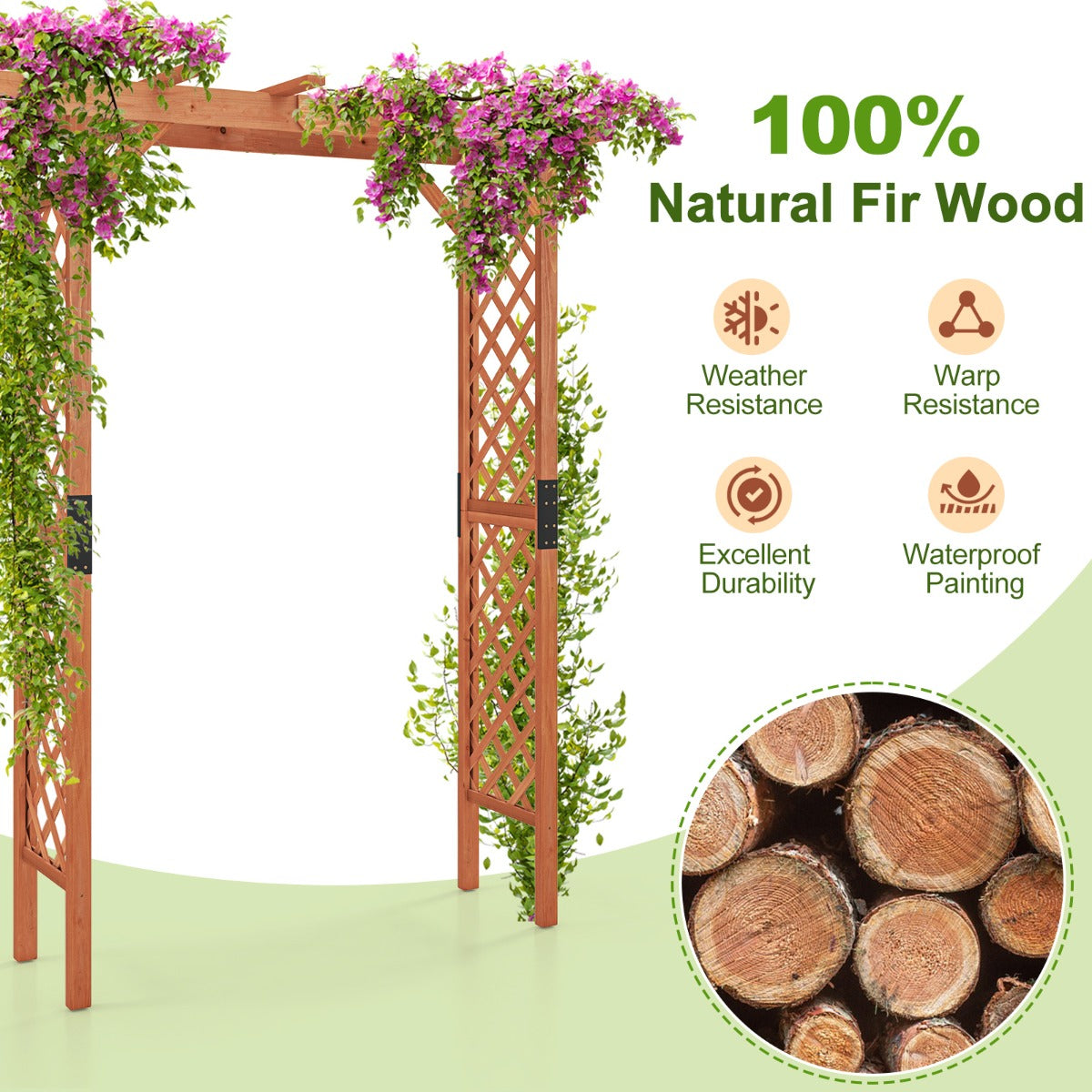 Wooden Garden Arch for Party Ceremony Wedding Backyard Lawn