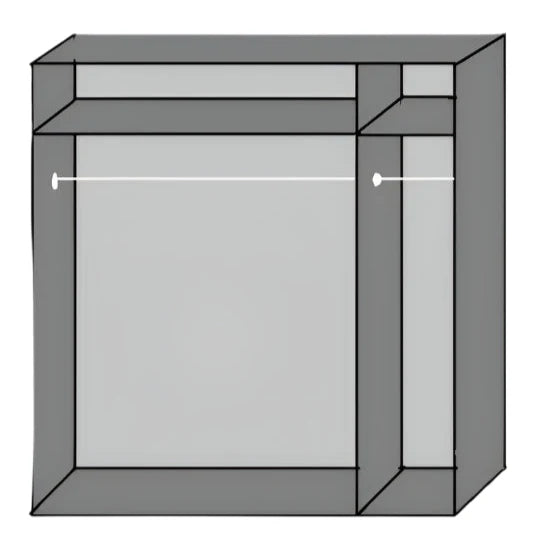 Sliding Wardrobe ANVAST 2 Door Mirrored Wardrobe Grey 135cm