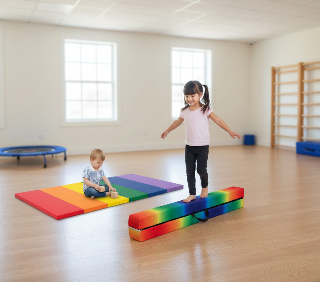 Yoga Set: Gymnastics Mat + Folding Balance Beam