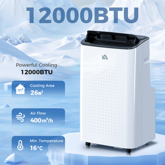 HOMCOM 12000 BTU App-Controlled Mobile Air Conditioner - White