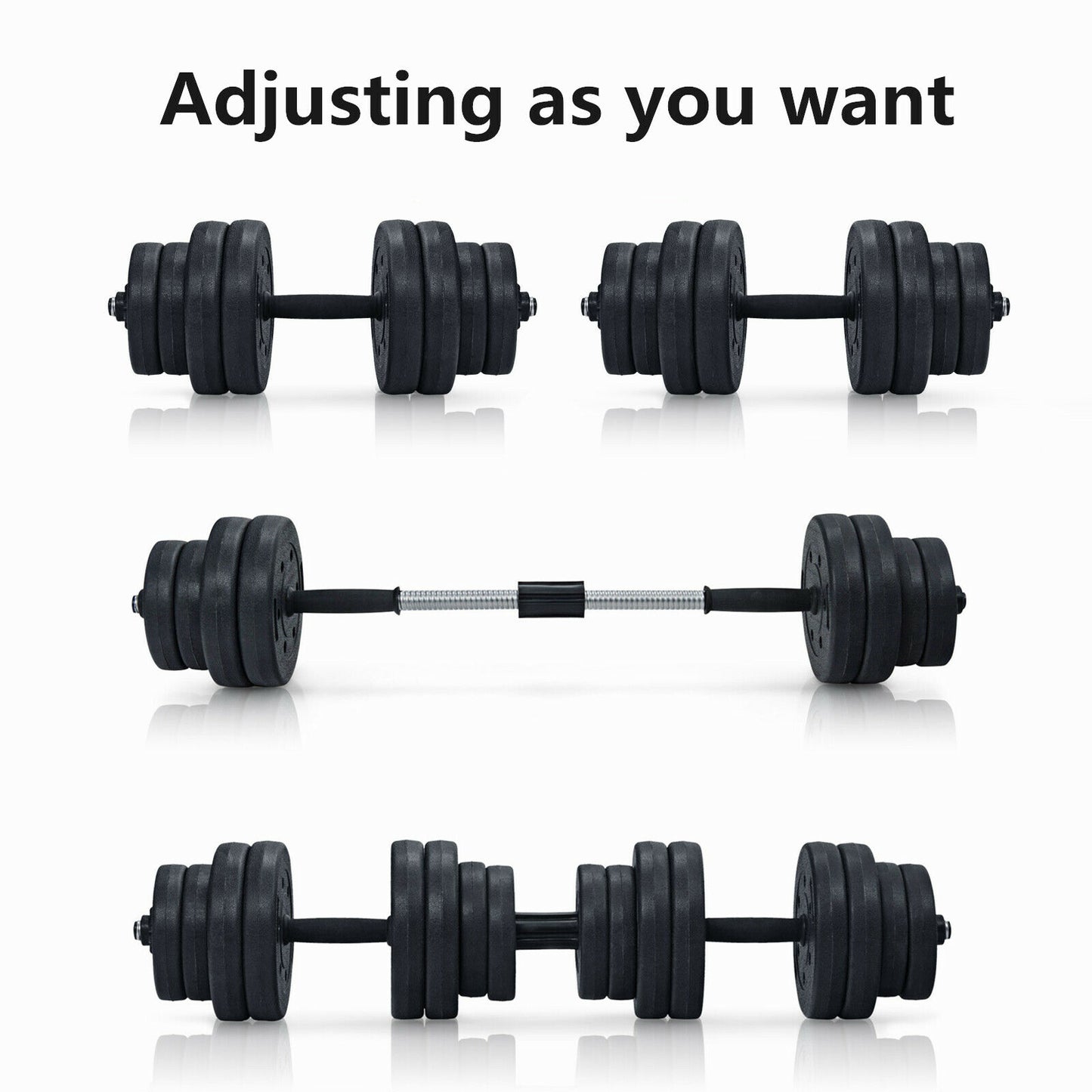 Adjustable Weight 2 in 1 Dumbbell/Barbell Set 30KG