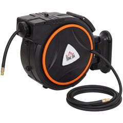 HOMCOM Auto Rewind Hose Reel, Retractable Air Hose Reel 15 m + 1.5 m, 150 Bar with 1/4