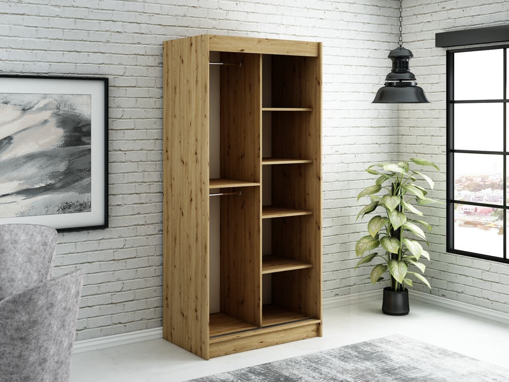 Leto Y2 Sliding Door Wardrobe 100cm