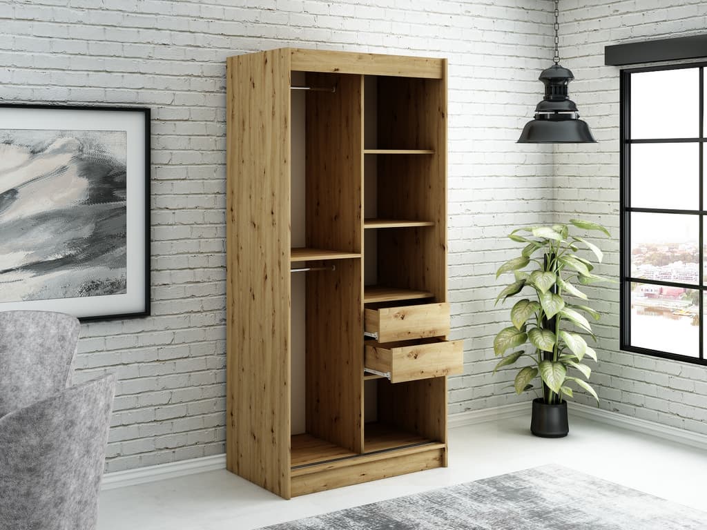 Leto Y1 Sliding Door Wardrobe 100cm